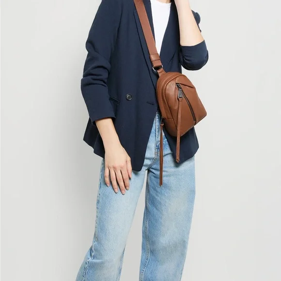 Aimee Kestenberg Brown Leather Crossbody Bag - Picture 1 of 7